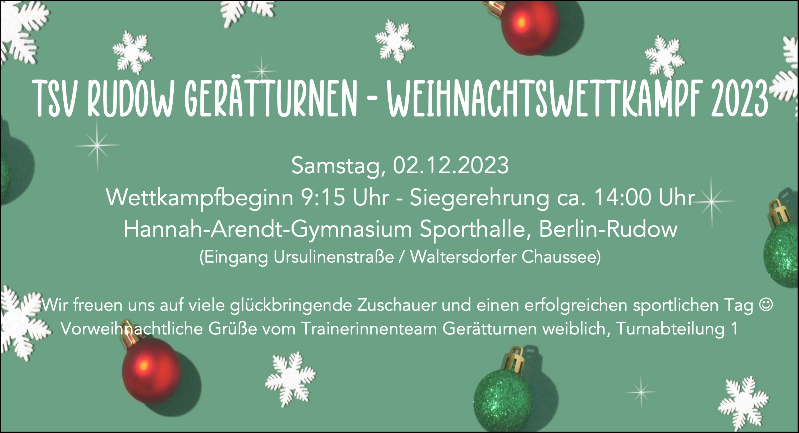 Einladung Weihnachtswettkampf 2023